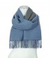 Damen Schal - Zweifarbig, Fransen, blau