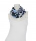 Damen Loop Schal, schmal, blau