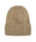 Basic Beanie Mütze - Feinstrick, beige