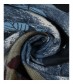 Damen Loop Schal, schmal, blau